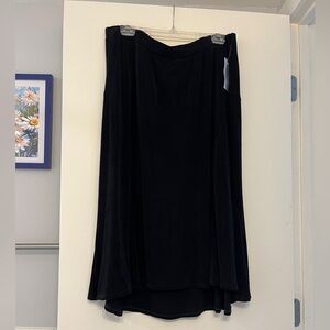 Catherines Black A Line Midi Skirt 1X NWT!